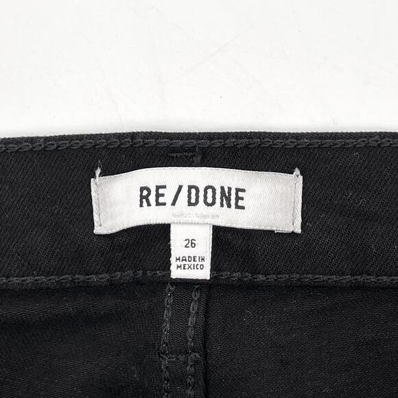 RE/DONE 70s Straight Jeans Women’s Size 26 Black Stretch High Waist Classic Fit - Picture 3 of 6
